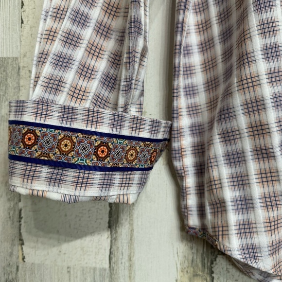 Robert Graham Tailored Fit Button Down Flip Cuff Shirt Mens Size XL - Picture 6 of 12